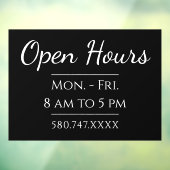 シンプルな営業時間と電話番号 ウィンドウサイン (シート3)