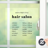 シンプルな営業時間 ヘアサロン事業用 ウィンドウサイン (ホーム)