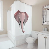 シンプルな図形の幾何学的ゾウの頭 シャワーカーテン (インサイチュ)