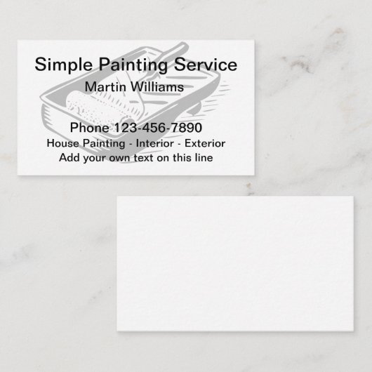 シンプルな塗装業者のユニークなデザイン 名刺 (正面/裏面)