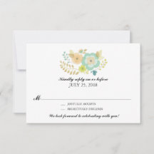 シンプルな夏の花 | 結婚式の出欠確認カード