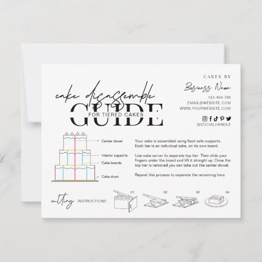 シンプルな多段ケーキの分解手順 サンキューカード (正面)