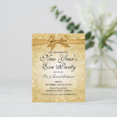 シンプルな大晦日パーティーのゴールドグリッター 招待状 (スタンド正面)