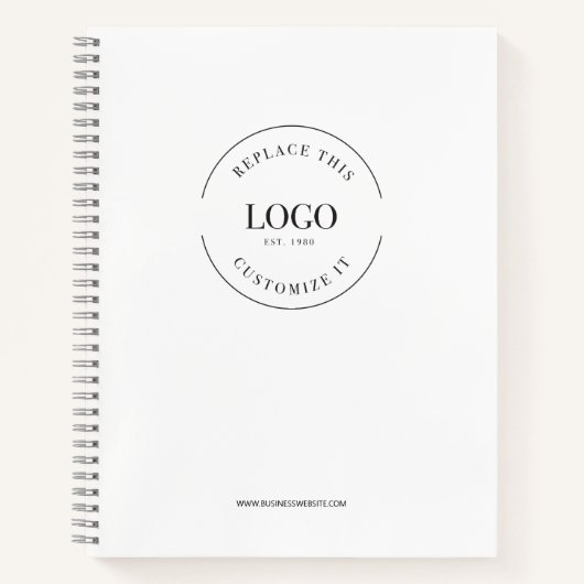 シンプルな大規模カスタムロゴウェブサイト ブランド ノートブック (正面)