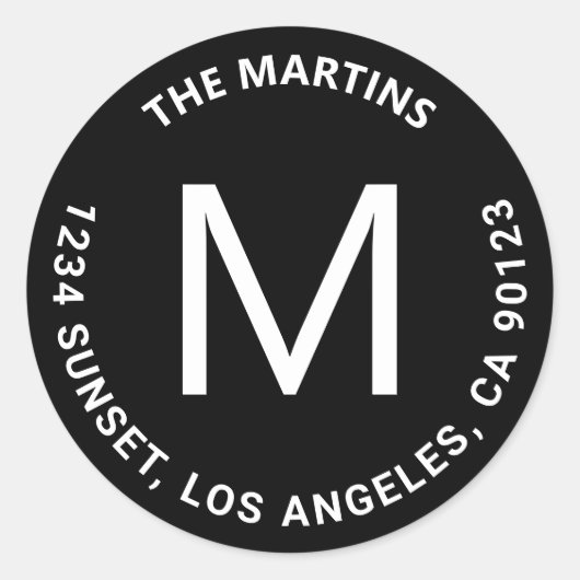 シンプルな太い円形テキスト返送先住所 ラウンドシール (正面)