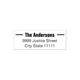 シンプルな太字の名前と差出人住所テンプレート セルフインキングスタンプ