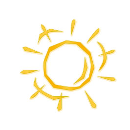 シンプルな太陽のデザインのマグカップ|シンプル サン アート マグカップ