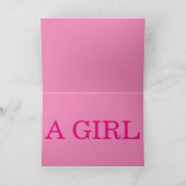 シンプルな女の赤ちゃんの発表の挨拶状 案内状 (内部)