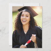 シンプルな女性の写真 卒業パーティー 招待状 (裏面)