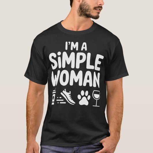 シンプルな女 - コーヒー ランニング ドッグス Tシャツ (正面)