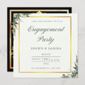 シンプルな婚約招待状カード 招待状 (正面/裏面)
