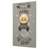 シンプルな宇宙の猫 宇宙飛行士 宇宙の動物 月 クリップボード (左)