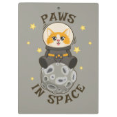 シンプルな宇宙の猫 宇宙飛行士 宇宙の動物 月 クリップボード (裏面)