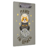 シンプルな宇宙の猫 宇宙飛行士 宇宙の動物 月 クリップボード (右)