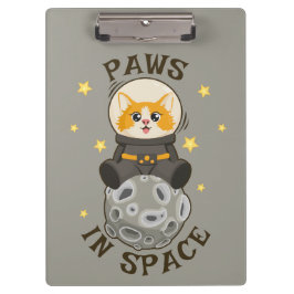 シンプルな宇宙の猫 宇宙飛行士 宇宙の動物 月 クリップボード