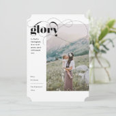 シンプルな宗教的栄光のクリスマスカード 招待状 (スタンド正面)