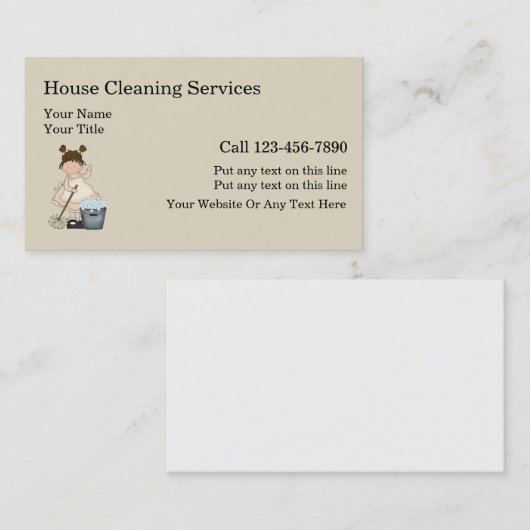 シンプルな家のクリーニングの名刺 名刺 (正面/裏面)