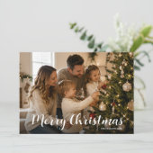 シンプルな家族の名前入りフォトクリスマスカード シーズンカード (スタンド正面)