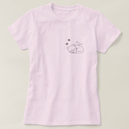 シンプルな寝猫デザイン Tシャツ