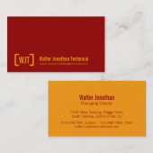 シンプルな専門のえんじ色のオレンジ名刺 名刺 (正面/裏面)