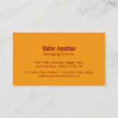 シンプルな専門のえんじ色のオレンジ名刺 名刺 (裏面)