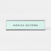 シンプルな専門のパステル調の緑 デスクネームプレート (正面)