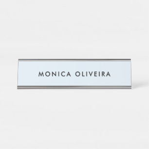 シンプルな専門のパステル調の青 デスクネームプレート