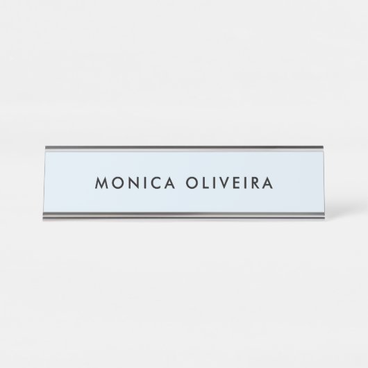 シンプルな専門のパステル調の青 デスクネームプレート (正面)