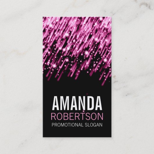 シンプルな専門のピンクの落下星 名刺 (正面)