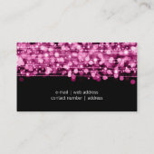 シンプルな専門のピンクライト及び輝き 名刺 (裏面)