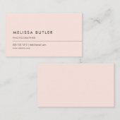 シンプルな専門の最小主義の赤面のピンク 名刺 (正面/裏面)