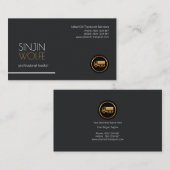 シンプルな専門の灰色の優雅の交通機関 名刺 (正面/裏面)