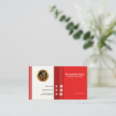 シンプルな専門の赤はマンパワーのコンサルタントを層にします 名刺 (スタンド正面)