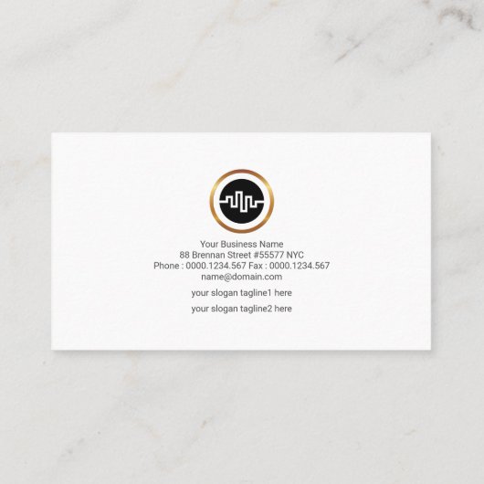 シンプルな専門の金ゴールドの銀の投資の波 名刺 (裏面)