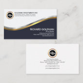 シンプルな専門の金ゴールドの銀の投資の波 名刺 (正面/裏面)