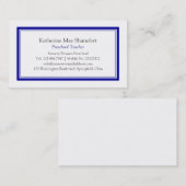 シンプルな専門の青い名刺 名刺 (正面/裏面)