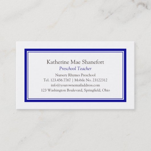 シンプルな専門の青い名刺 名刺 (正面)