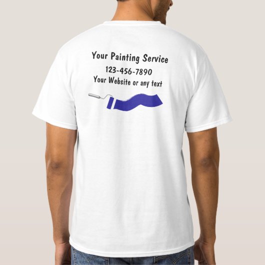 シンプルな専門ペインターの仕事のTシャツ Tシャツ (裏面)