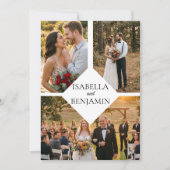 シンプルな屋外フラワーモチーフの結婚式 複数写真入り 招待状 (正面)