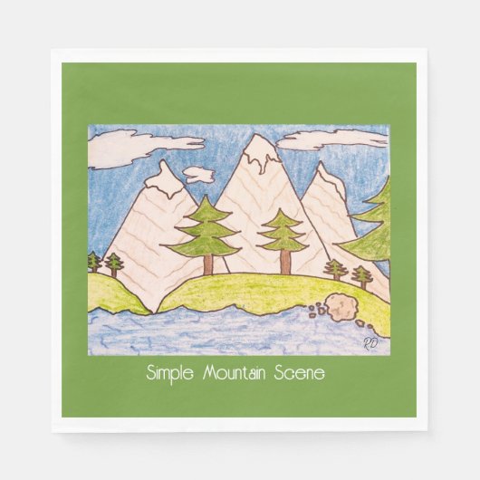 シンプルな山の風景 スタンダードランチョンナプキン (正面)
