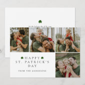 シンプルな幸運のシャムロック St. Patrick's Day 4枚の写真 シーズンカード (正面/裏面)