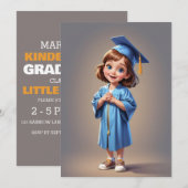 シンプルな幼稚園卒園式招待状 招待状 (正面/裏面)