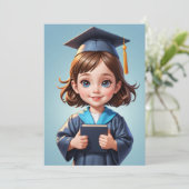 シンプルな幼稚園卒園式招待状 招待状 (スタンド正面)