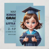 シンプルな幼稚園卒園式招待状 招待状 (正面/裏面)