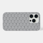 シンプルな幾何学キューブライン ブラック 携帯ケース iPhoneケース (裏面横)