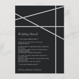 シンプルな幾何学スタイルの結婚式の詳細 エンクロージャーカード