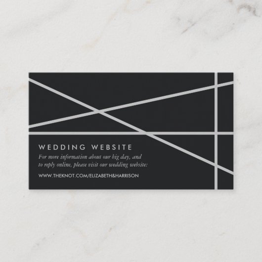 シンプルな幾何学スタイルの結婚式ウェブサイト エンクロージャーカード (正面)