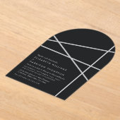 シンプルな幾何学スタイルの結婚式 アクリル招待状 (レイダウン)