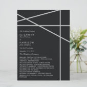 シンプルな幾何学スタイルの結婚式 プログラム (スタンド正面)