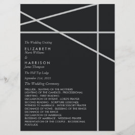 シンプルな幾何学スタイルの結婚式 プログラム